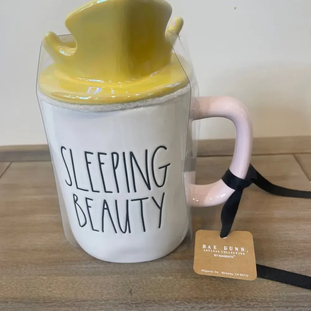 Rae Dunn Sleeping Beauty Mug with Topper NWT